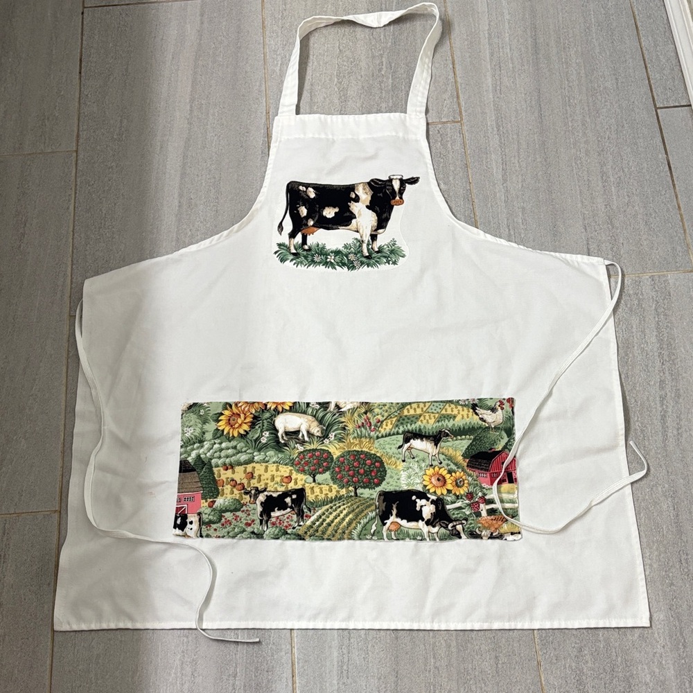 Farmhouse Cow Print Apron grandmacore cottagecore